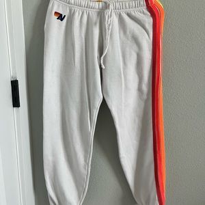 White aviator nation sweats // 4 stripe // Neon